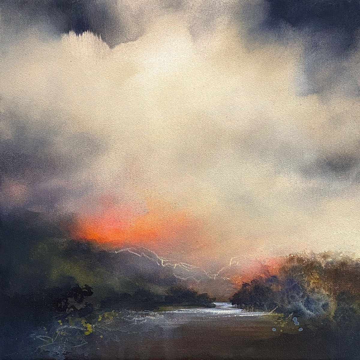 Up River, Where The Colours Go, 30cm x 30cm