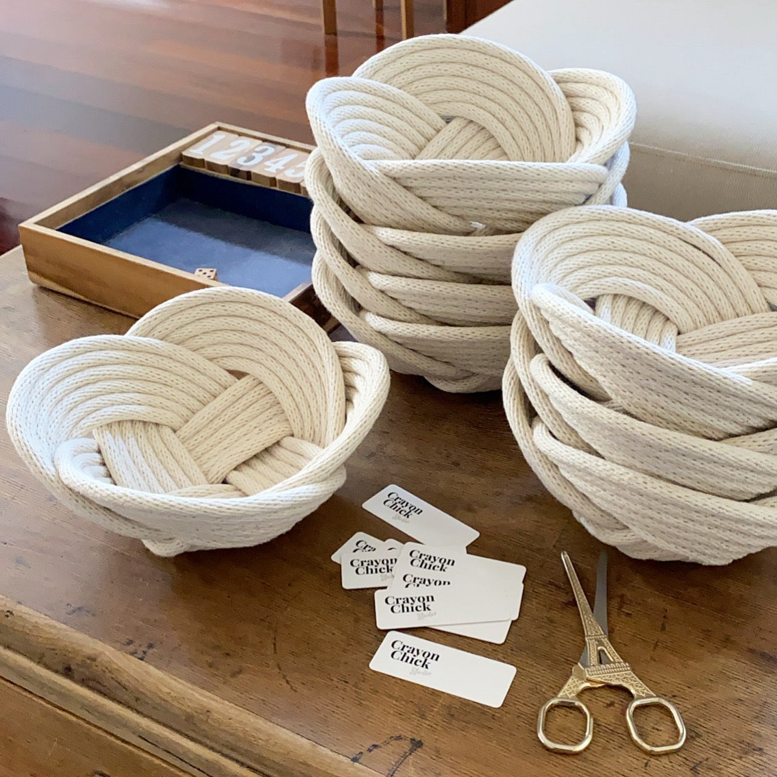 Weave bowls - natural cotton