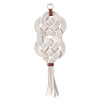 Lover's knot wall hanging. Macrame knot featuring woven rope.